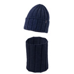 Jamiks JZI332-10 AGAPITO merino set van sjaal en muts Navyblauw