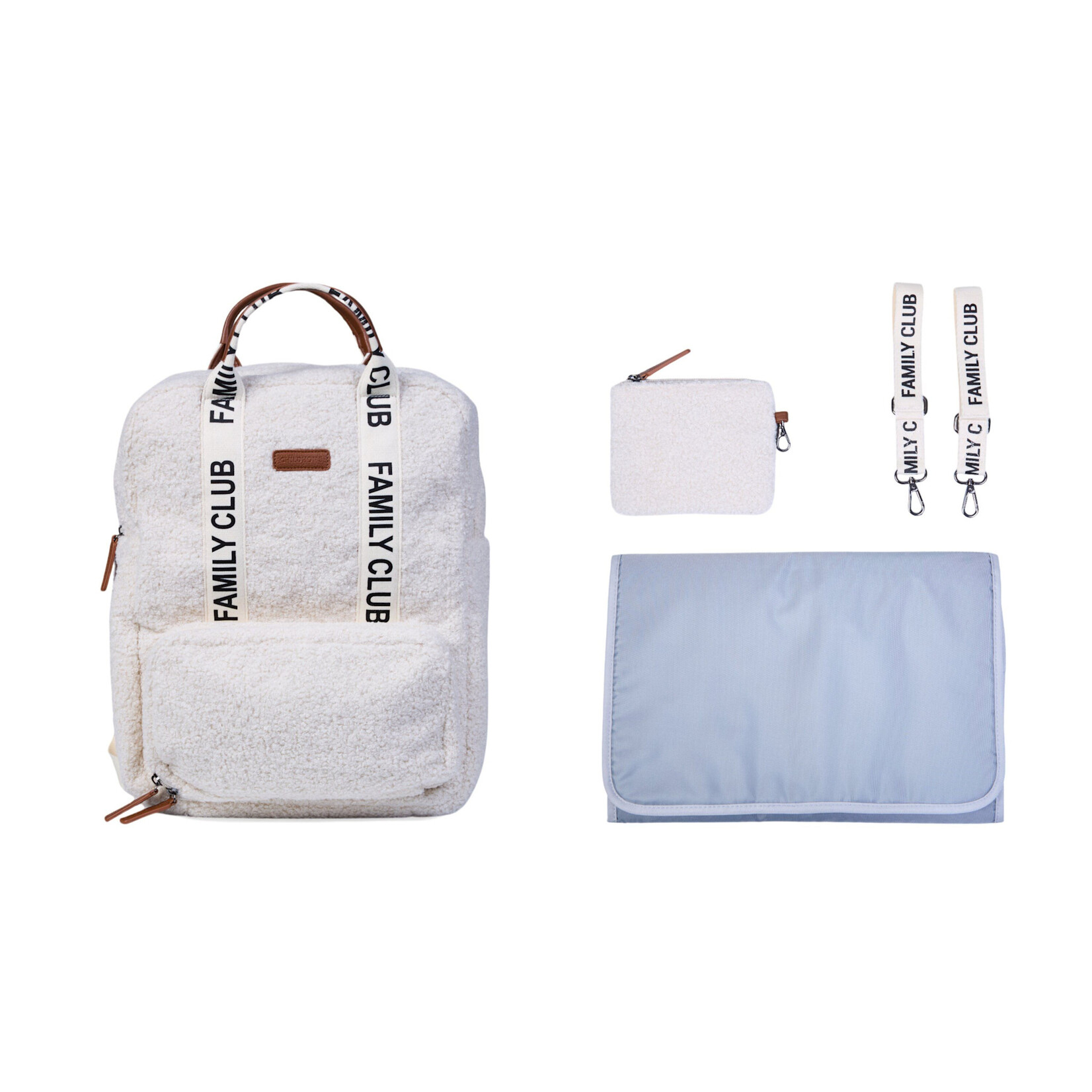 Childhome Verzorgingsrugzak Family Club - Signature - Teddy Ecru