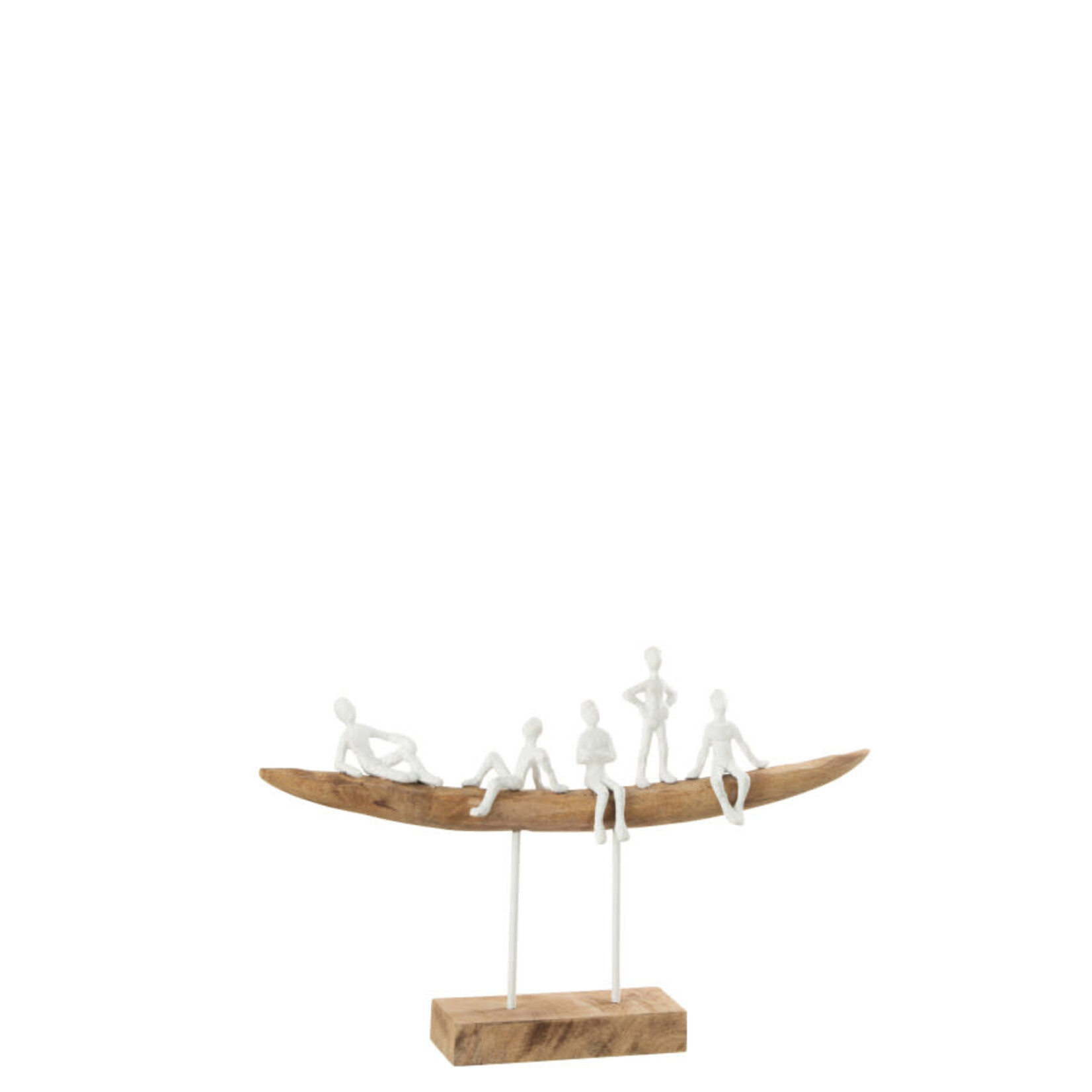 J-Line MENSEN OP BANK HT MET W NAT S (47x8x30,5cm)