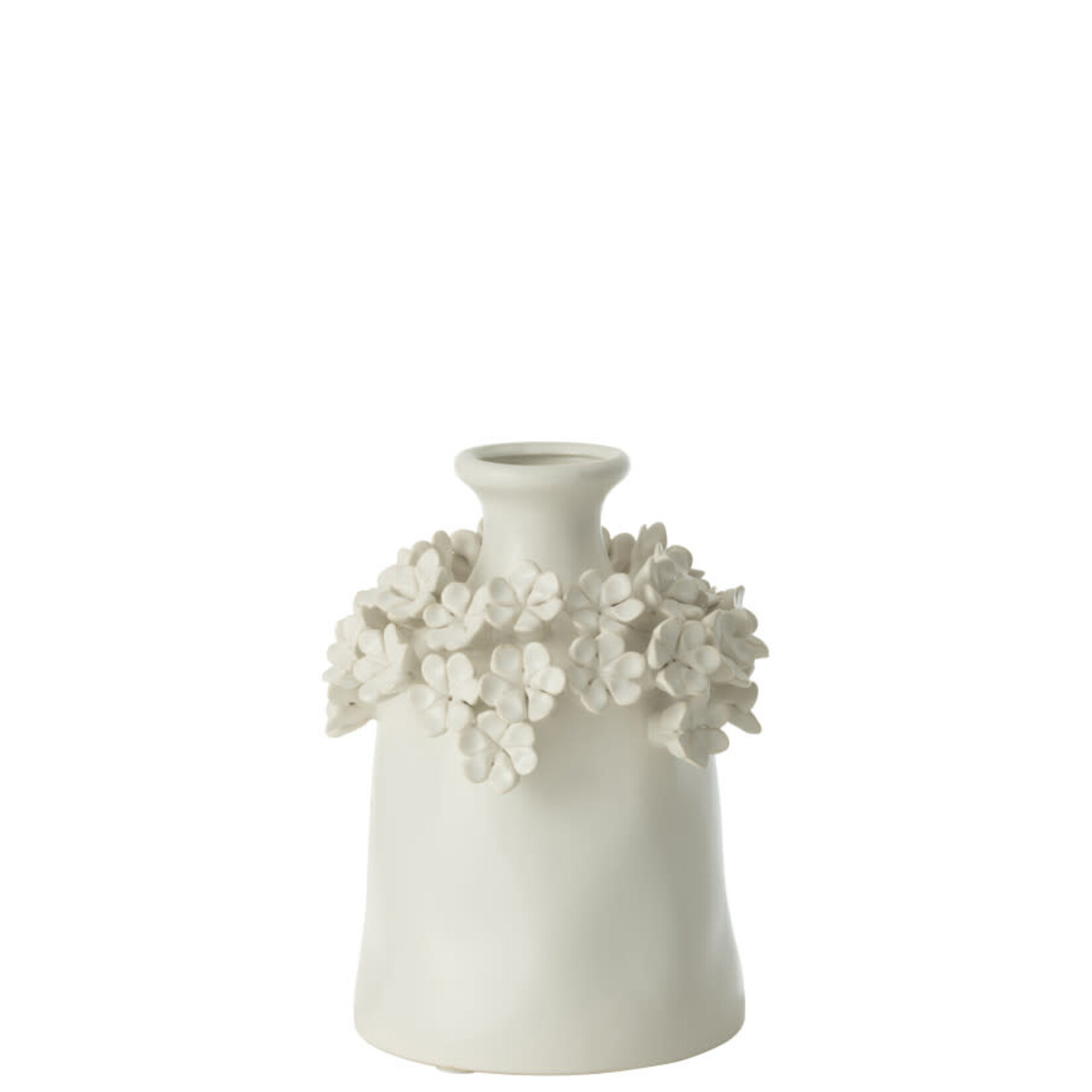 J-Line VAAS YUCCA BLOEM KER WIT S (17x17x23cm)