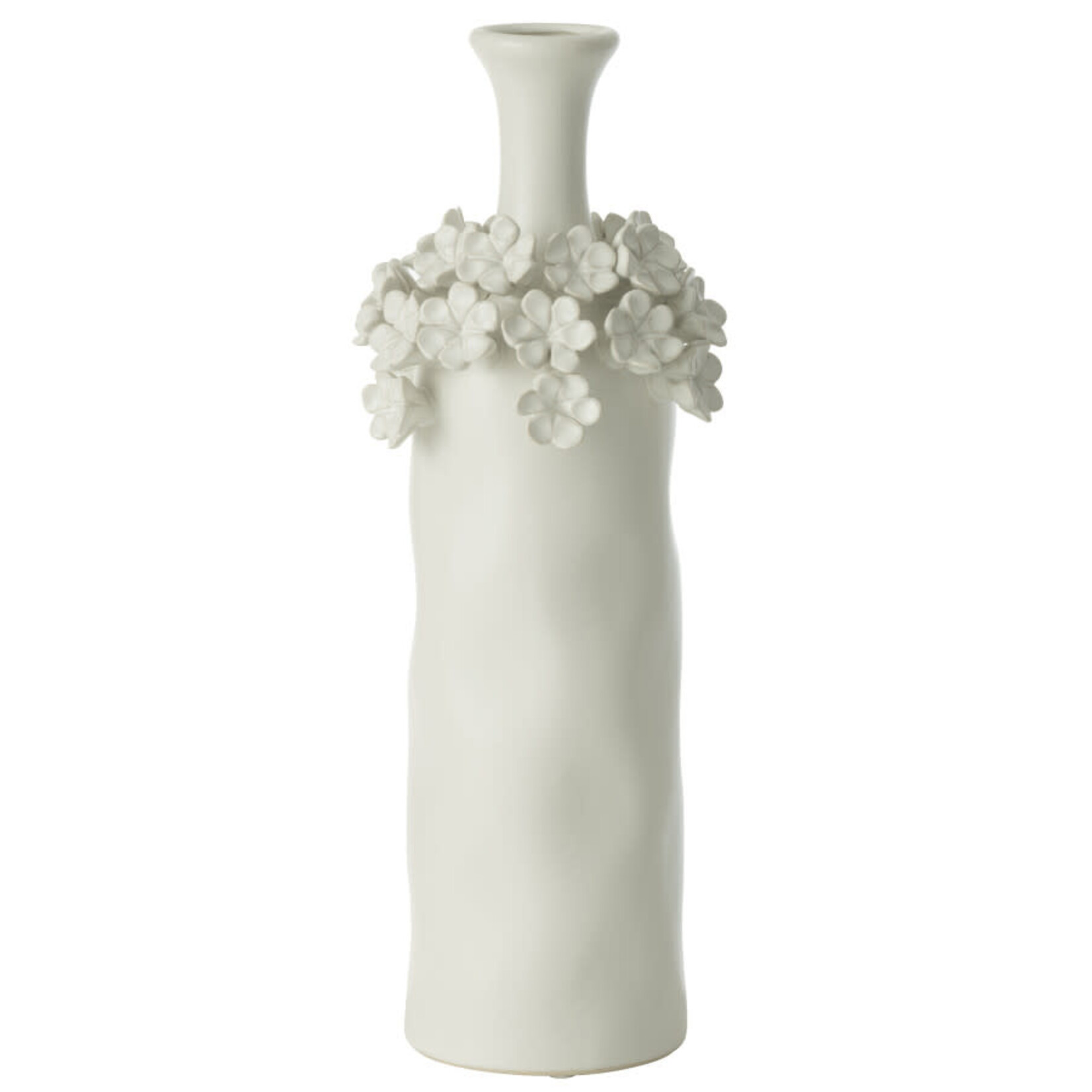 J-Line VAAS YUCCA BLOEM KER WIT L (15x15x40cm)