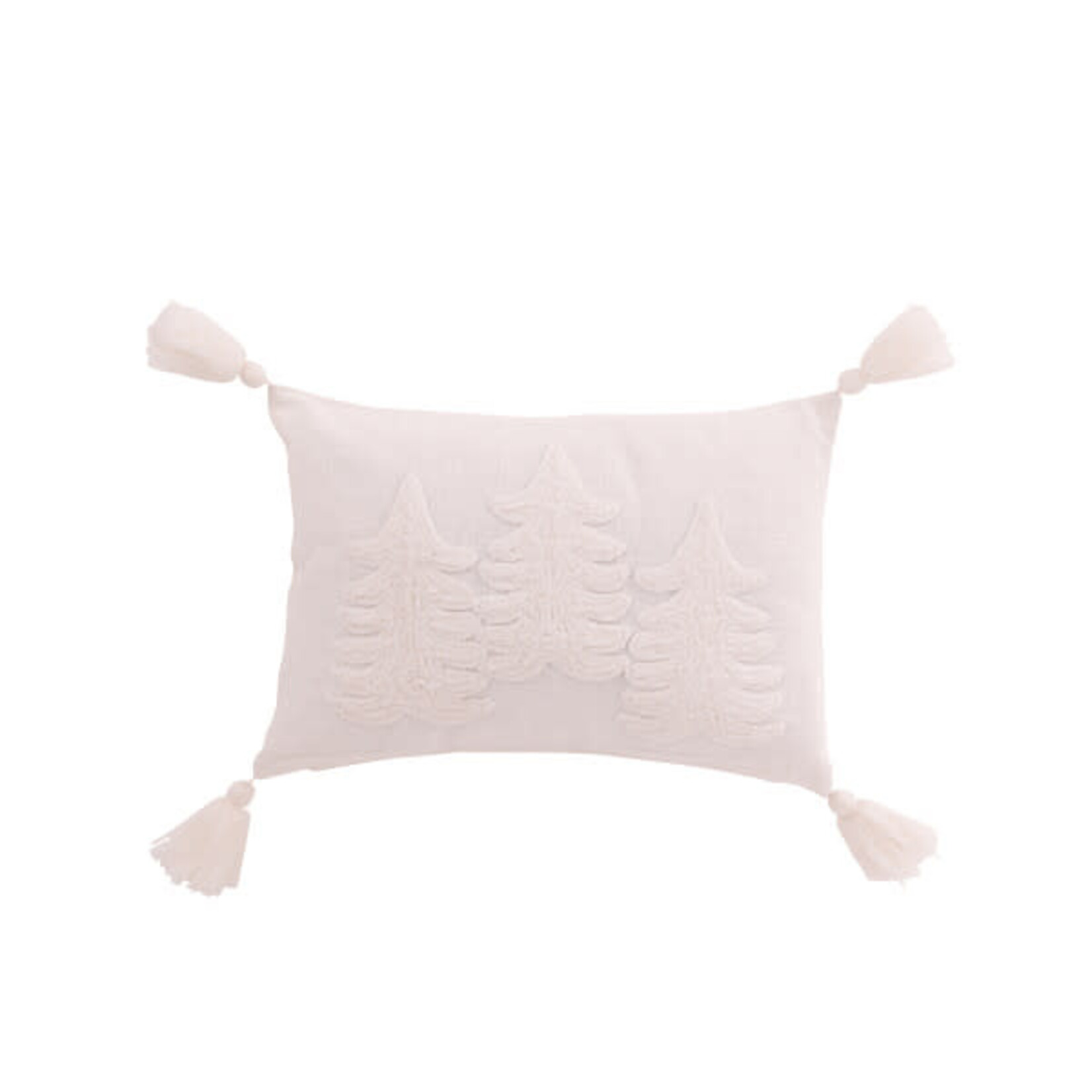 J-Line KUSSEN KERSTBOMEN KATOEN WIT (45x30x15cm)