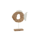 J-Line Vis Rond Op Voet Mangohout Wit/Naturel