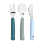 Lässig Cutlery with Silicone Handle 3 pcs Tiny Team Dog