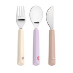 Lässig Cutlery with Silicone Handle 3 pcs Tiny Team Cat