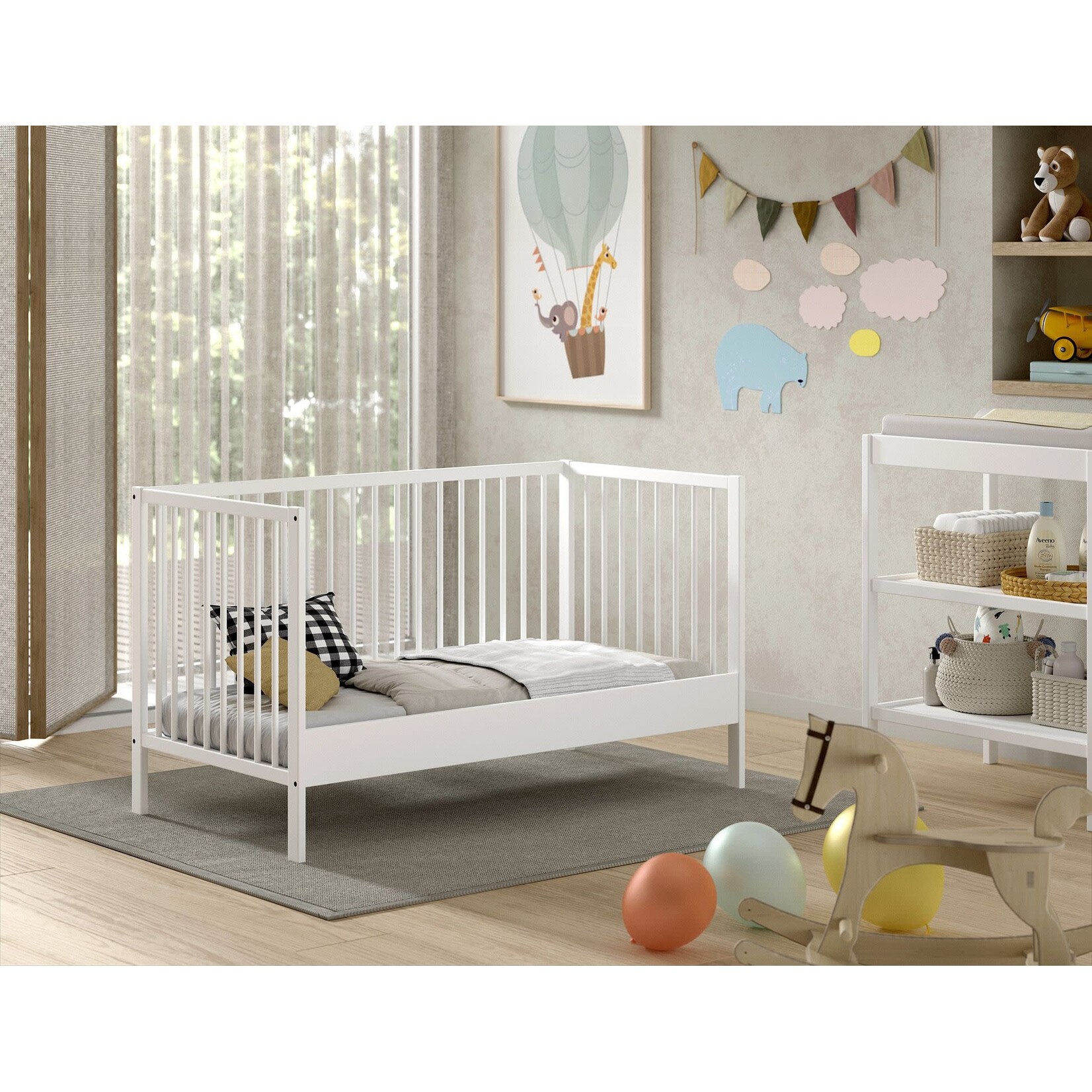 Jaxx Furniture DINO BABY-/PEUTERBED 70 X 140 CM WIT