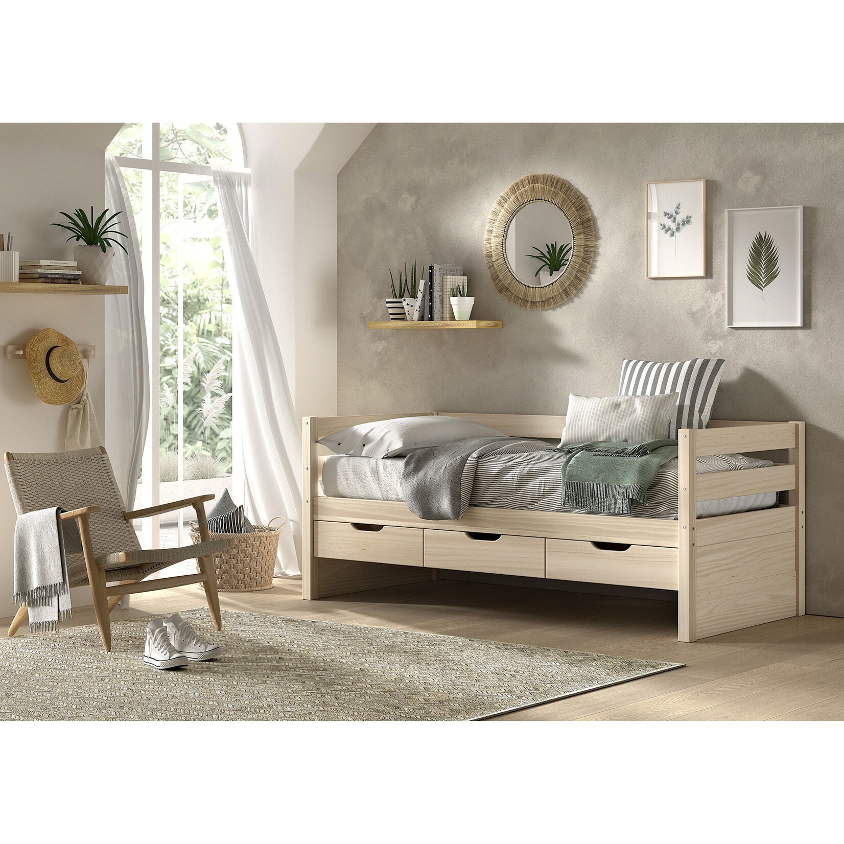 Vipack Furniture MARGRIT KAJUITBED (92) 90 X 200 CM MILKY PINE
