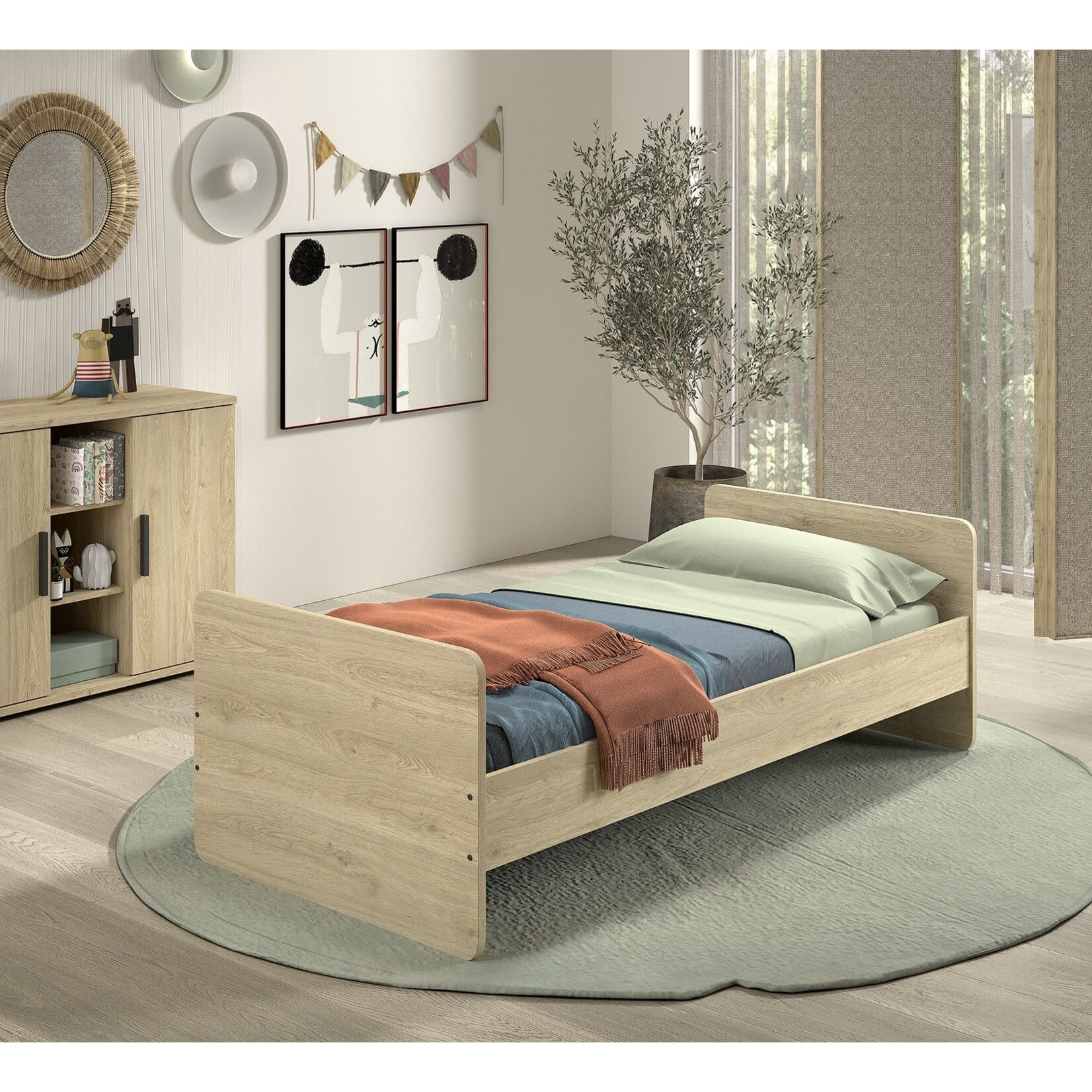 Vipack Furniture SAM DOORGROEIBED 60 X 120 CM + 90 X 200 CM EIK
