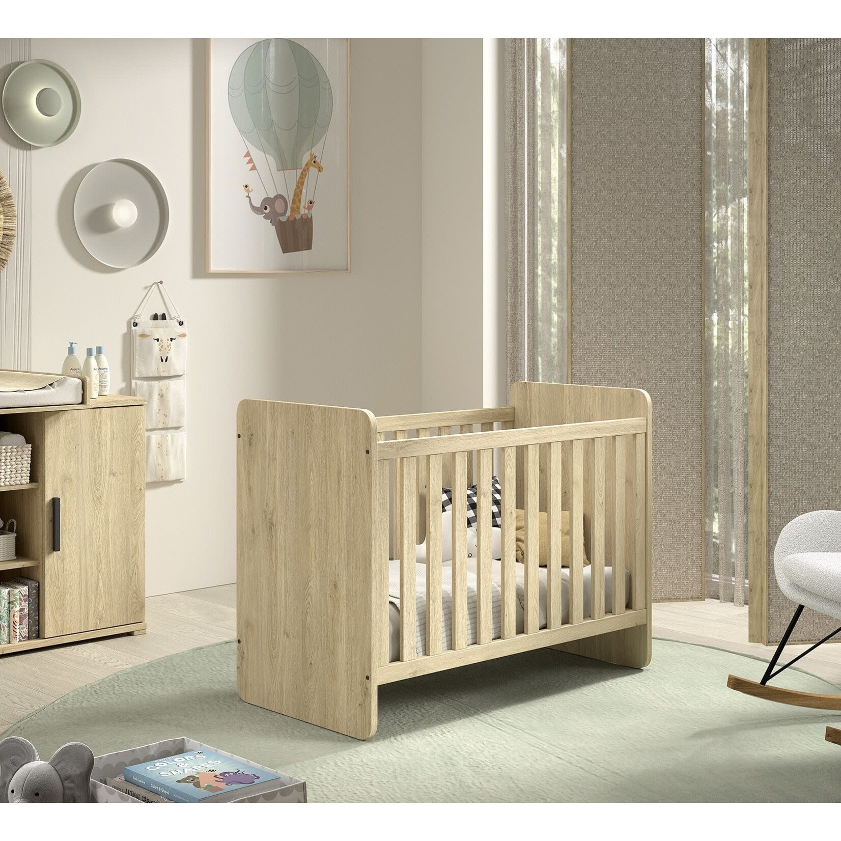 Vipack Furniture SAM DOORGROEIBED 60 X 120 CM + 90 X 200 CM EIK