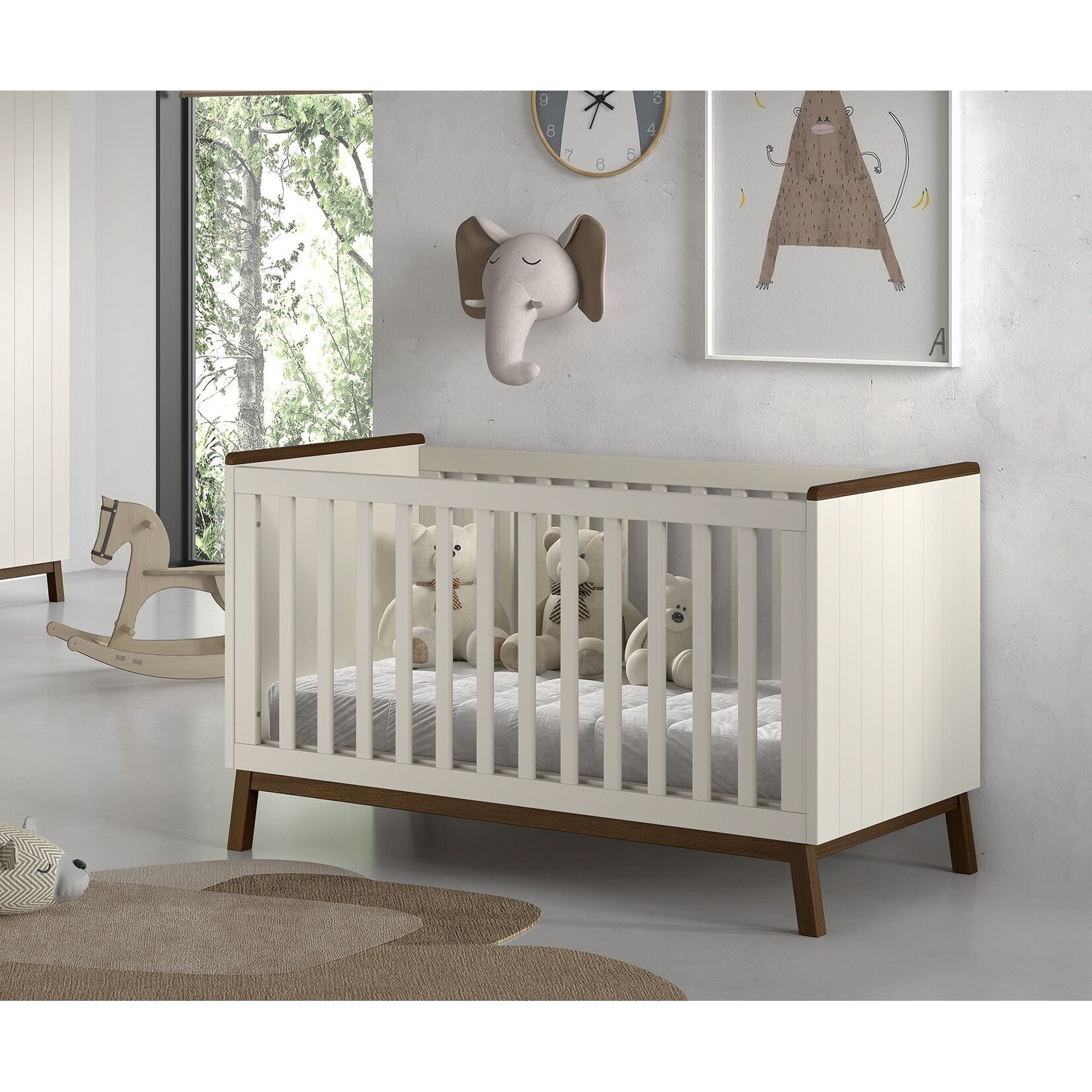 Vipack Furniture SEZANE BABY-/PEUTERBED 70 X 140 CM CLAY/WALNOOT