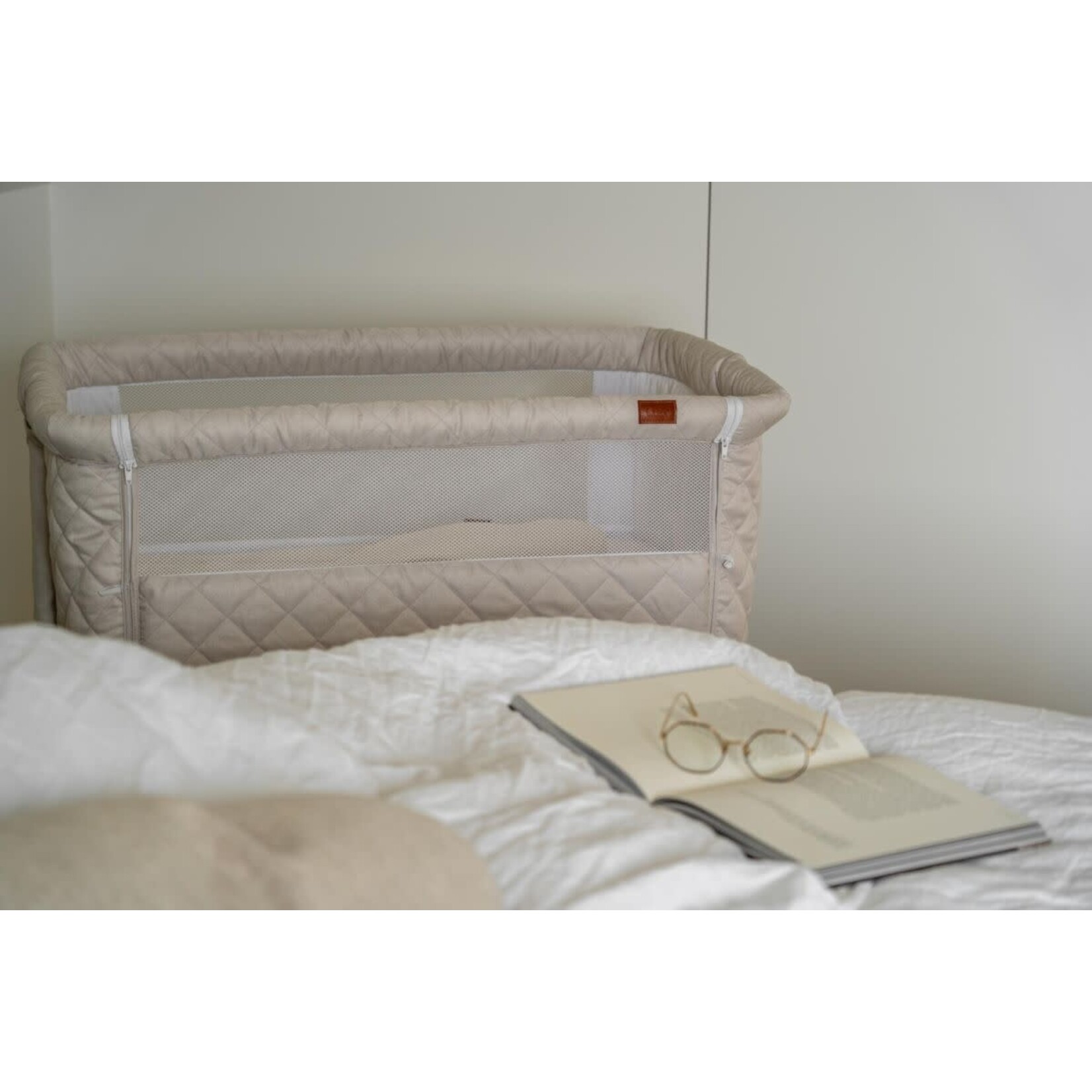 Quax Co-sleeper Side by Side Naturel Quilted - Clay