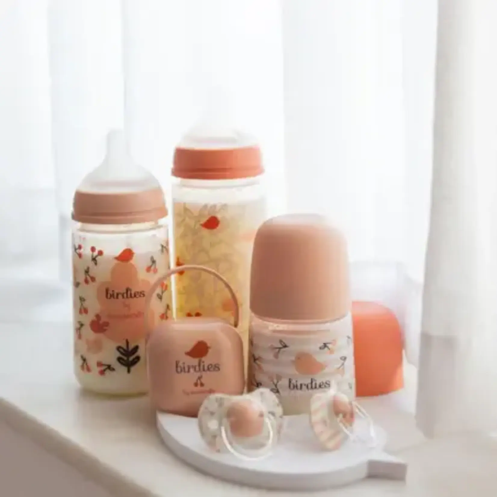 Suavinex FLES 270ML SPEEN SXPRO M-STROOM Birdies Roze