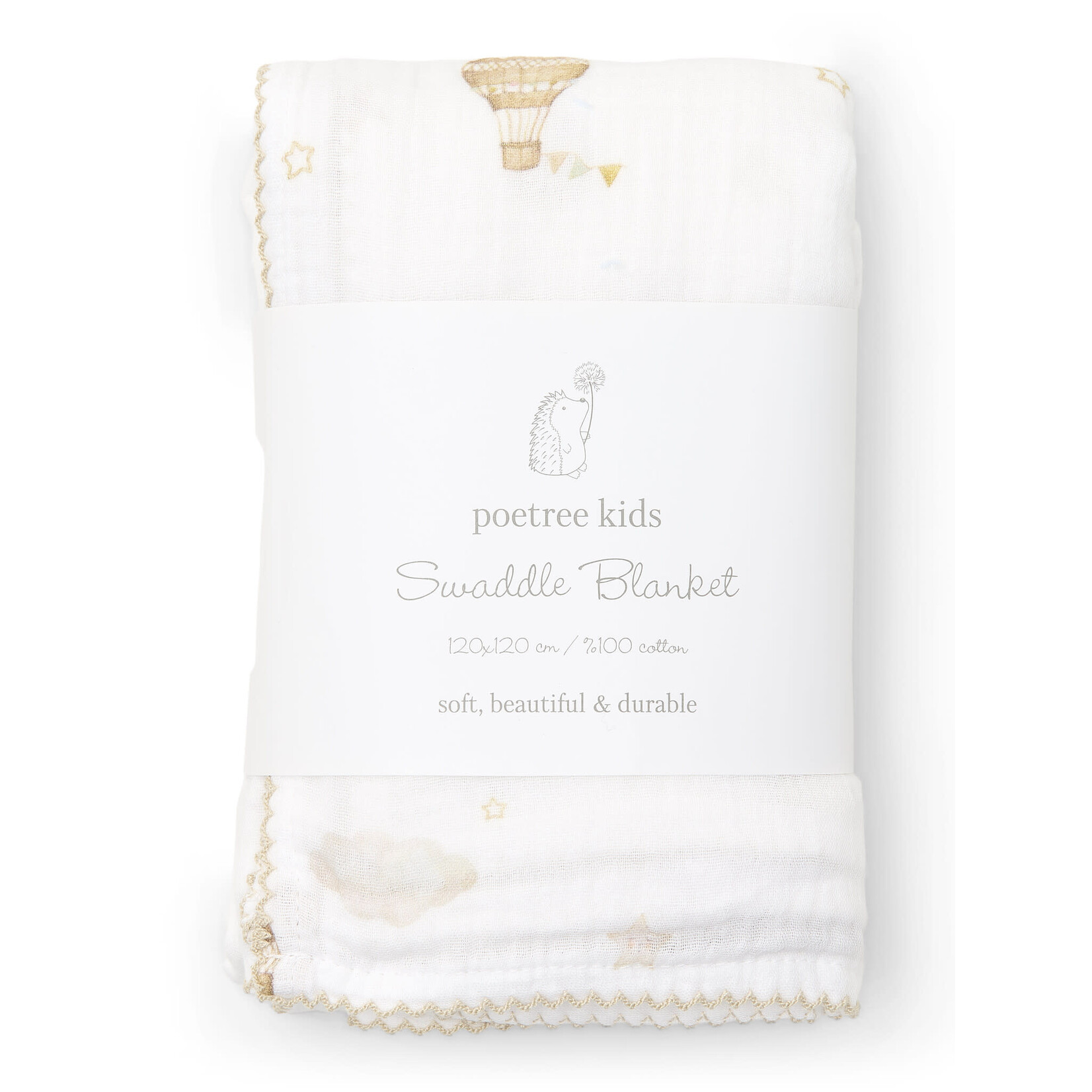 Poetree kids Swaddle doek 120x120cm Little Voyager