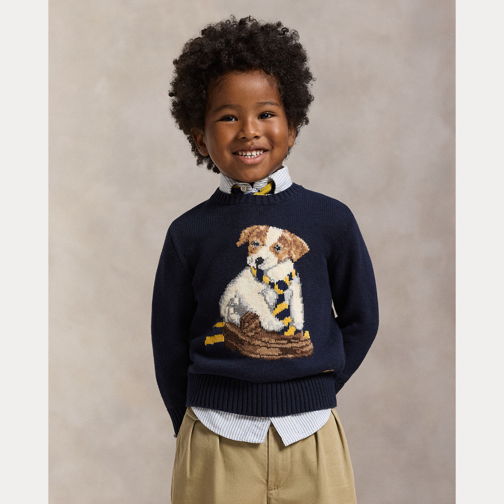 Ralph Lauren SWEATER-PULLOVER DOG-INTARSIA RL NAVY