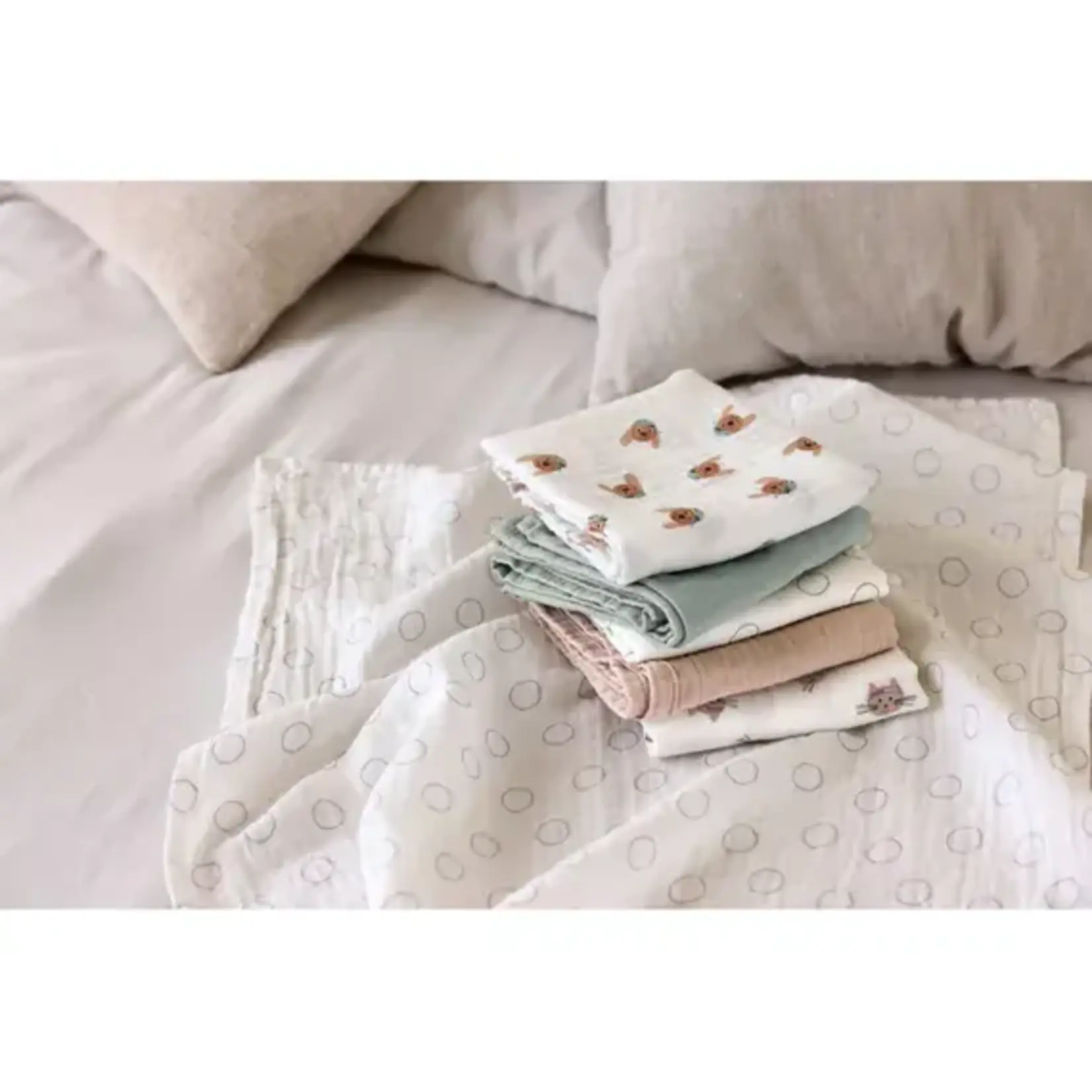 Lässig Swaddle & Burp Blanket M GOTS Tiny Team Dog