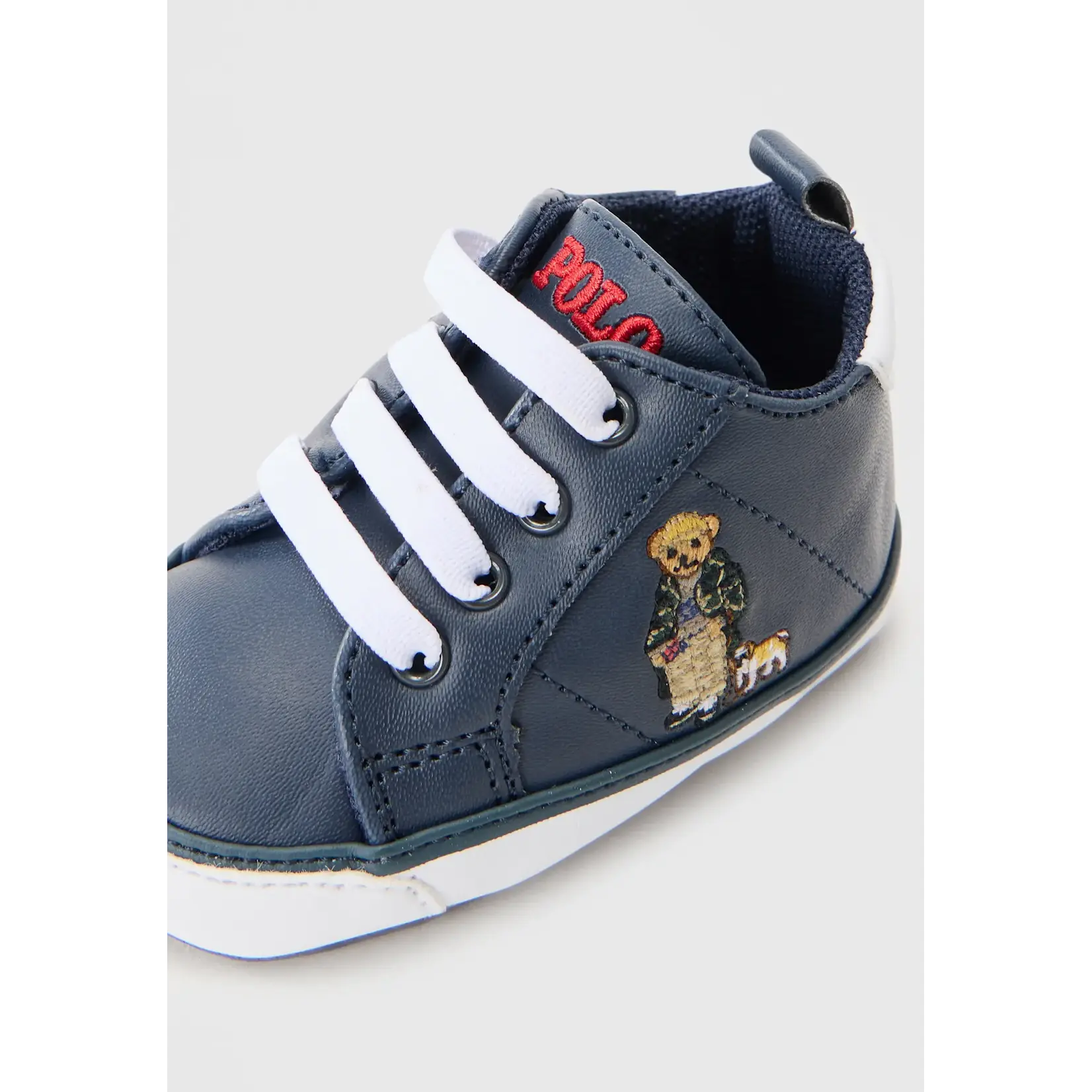 Ralph Lauren QUILTON BEAR GORE HI LAYETTE NAVY SMOOTH w/ BOY BEAR