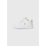 Ralph Lauren HERITAGE COURT II EZ LAYETTE WHITE SMOOTH/GOLD METALLIC w