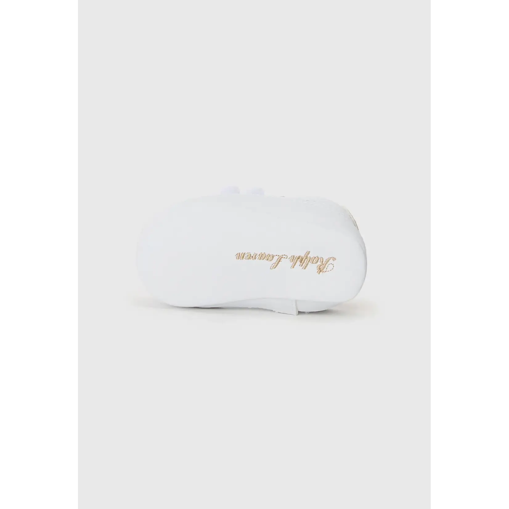 Ralph Lauren HERITAGE COURT II EZ LAYETTE WHITE SMOOTH/GOLD METALLIC w