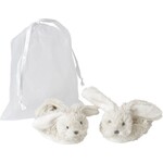 Happy Horse Ivory Rabbit Richie Slippers in organza bag