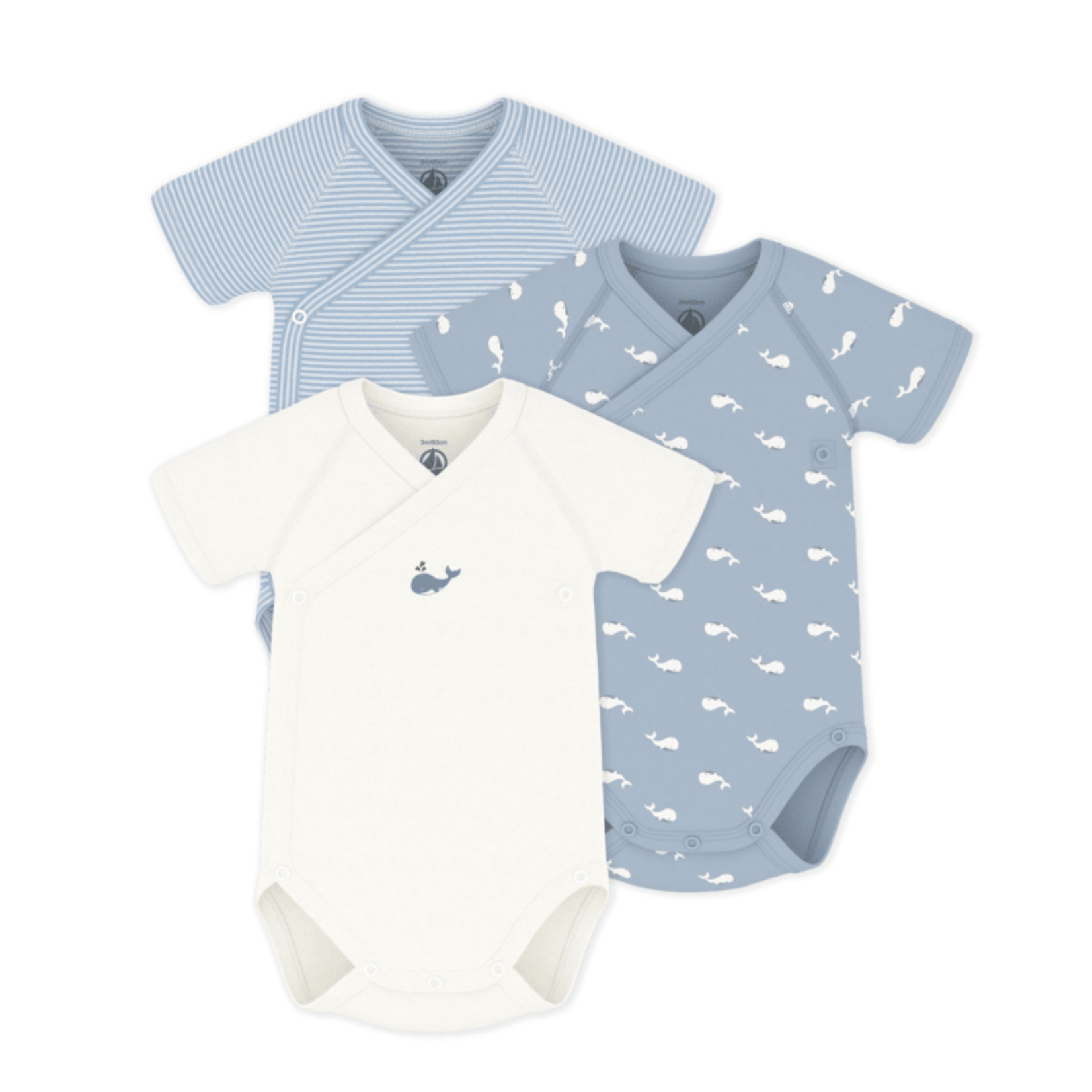 Petit Bateau 3 NEWBORN BODIES MC variante 1 A0FAR
