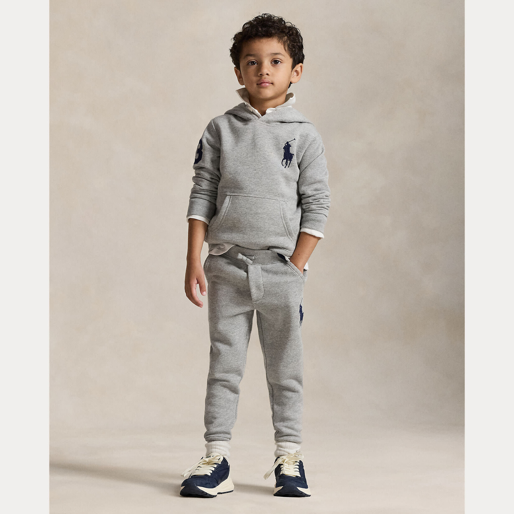 Ralph Lauren BIG PONY FLEECE HOODIE GREY