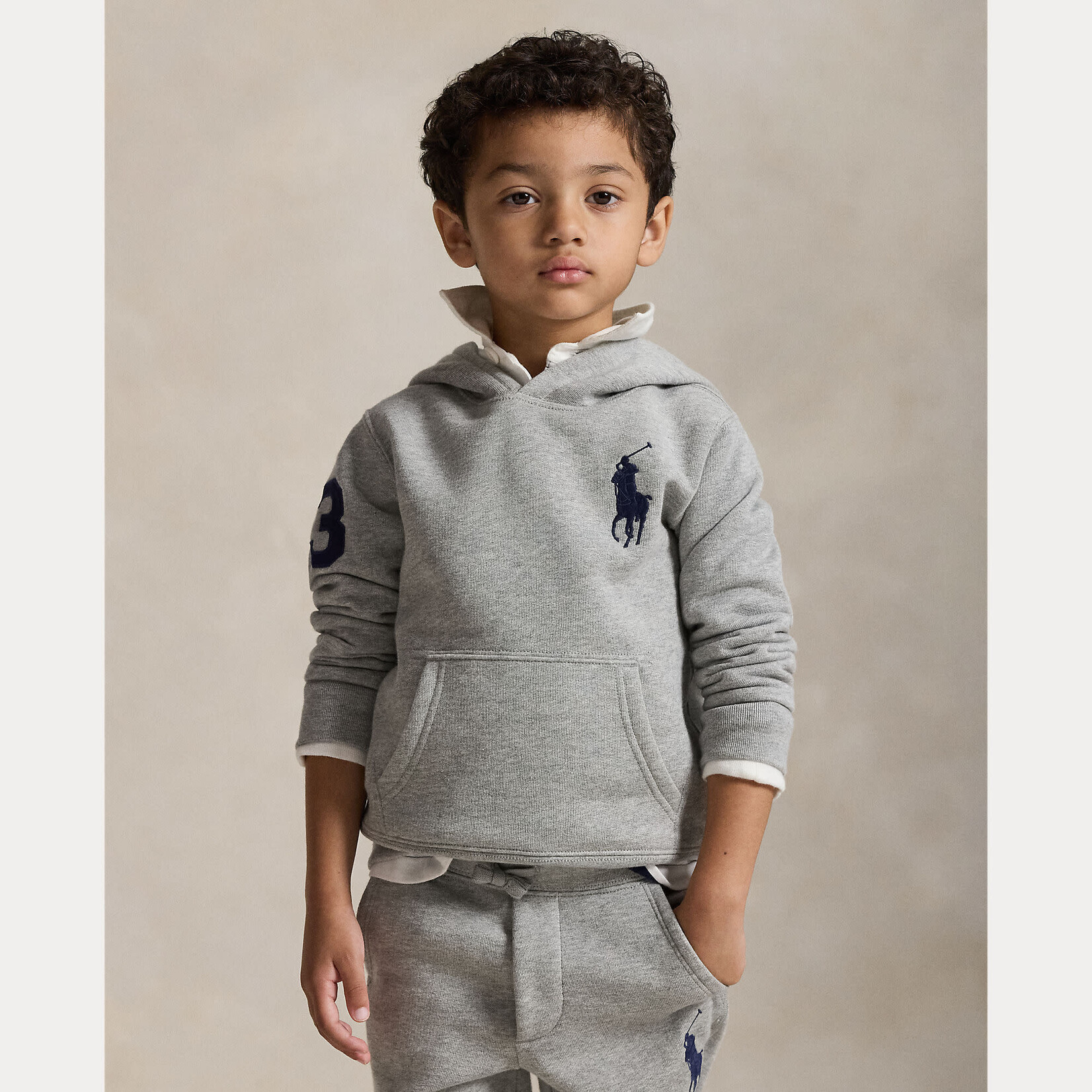 Ralph Lauren BIG PONY FLEECE HOODIE GREY