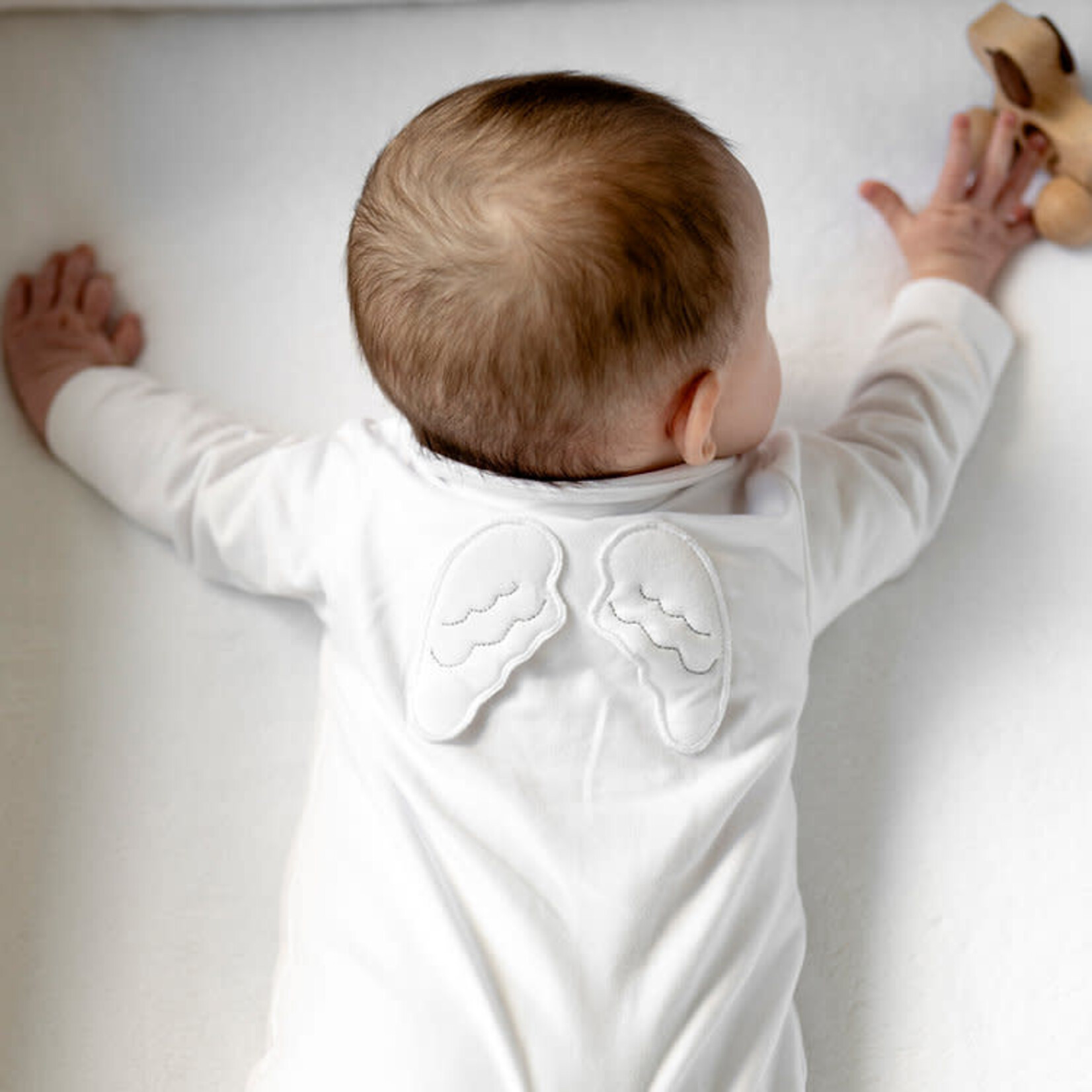 First rompersuit   ANGEL ESSENTIALS WHITE