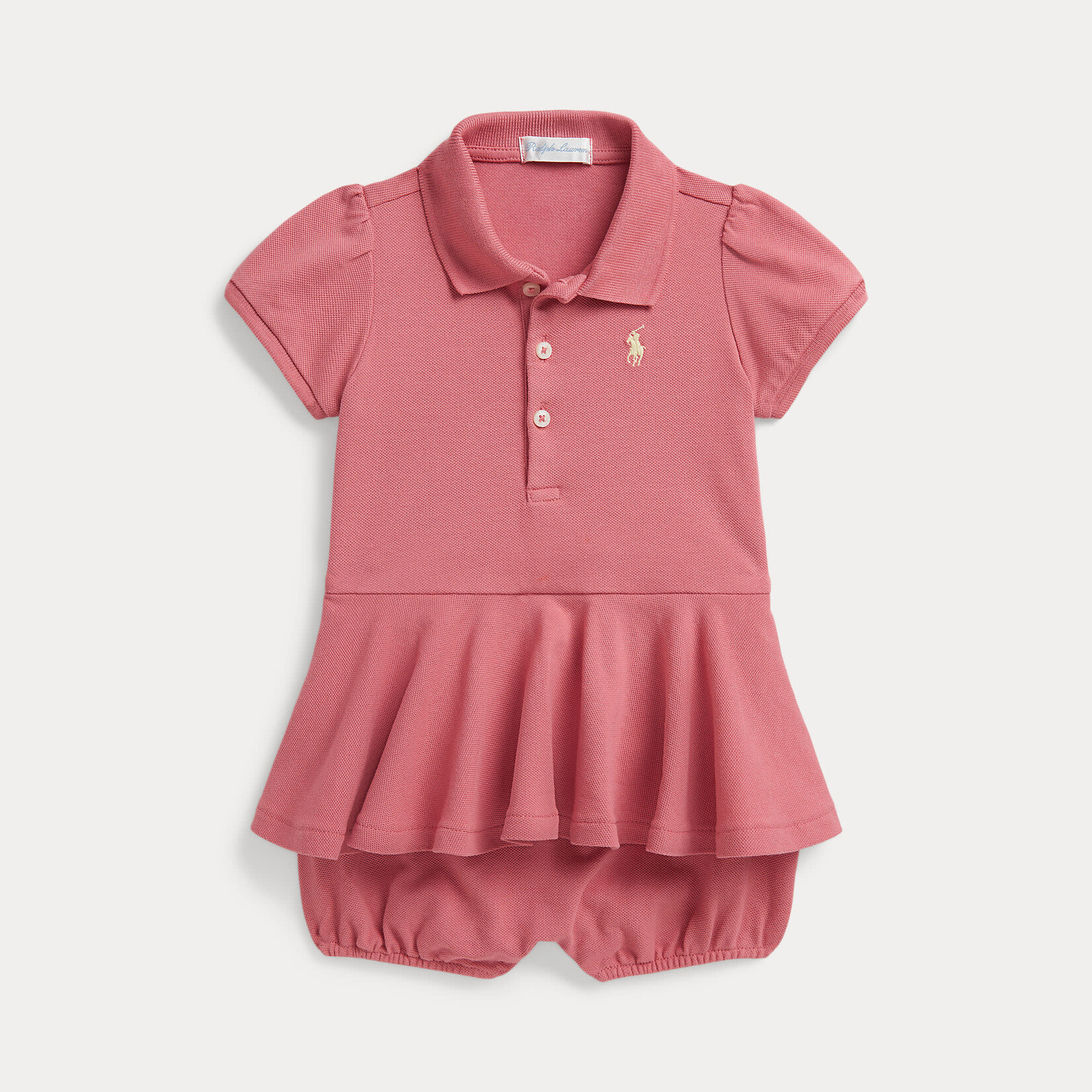 Ralph Lauren SS PEPLUM BU-ONE PIECE-SHORTALL DESERT ROSE