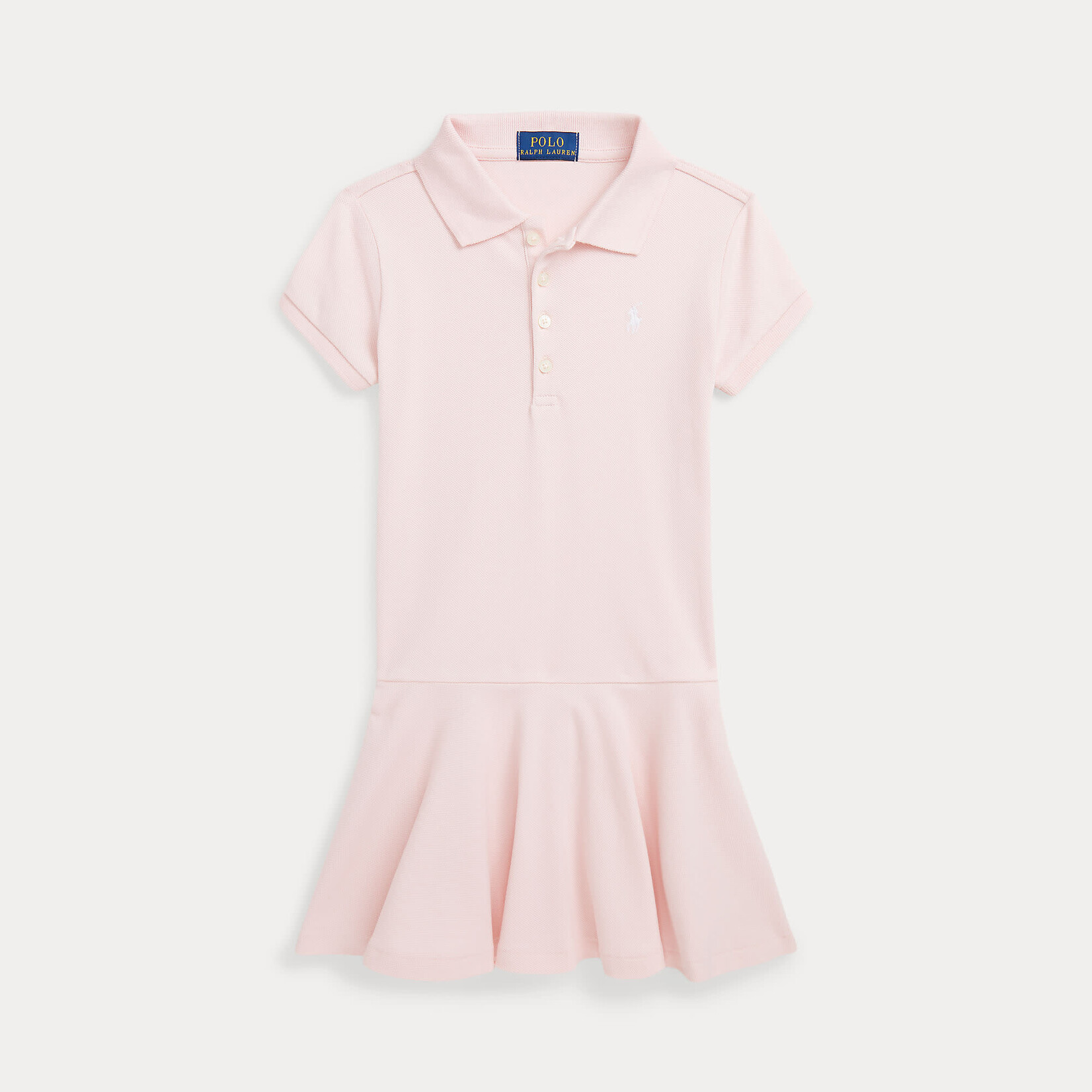 Ralph Lauren SS POLO DRES-DRESSES-KNIT HINT OF PINK W/ WHITE