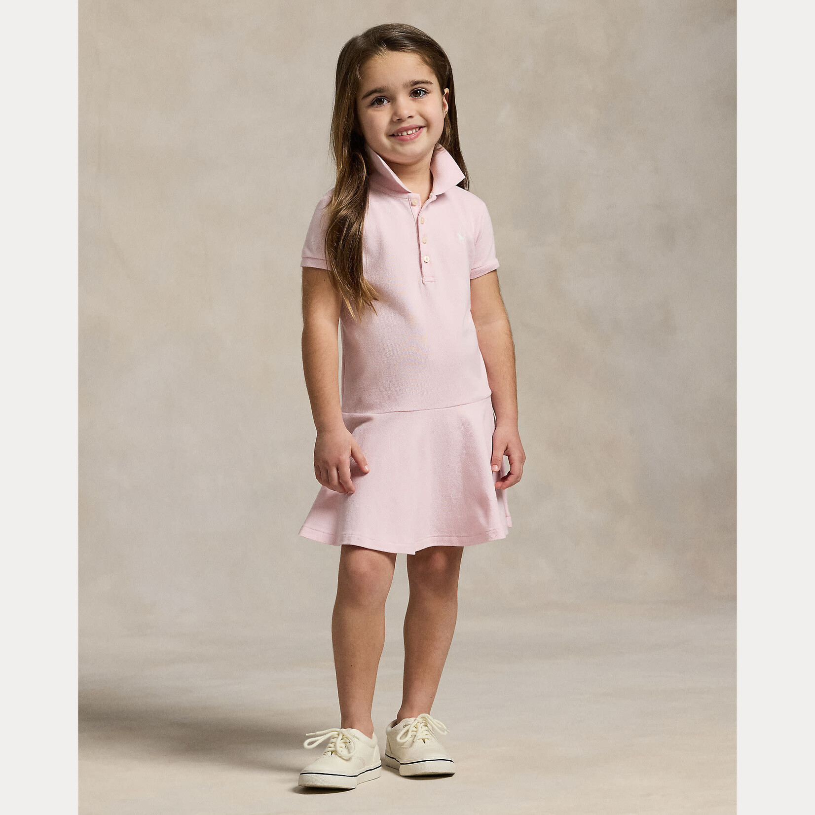 Ralph Lauren SS POLO DRES-DRESSES-KNIT HINT OF PINK W/ WHITE