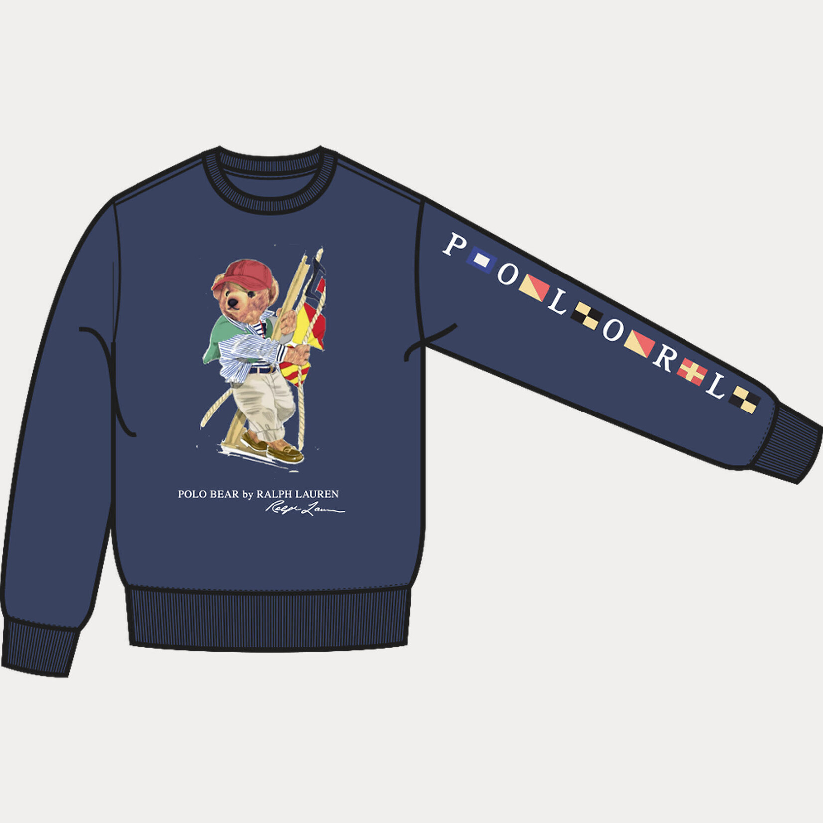 Ralph Lauren KNIT-SWEATSHIRT SP26 BEAR NEWPORT NAVYB
