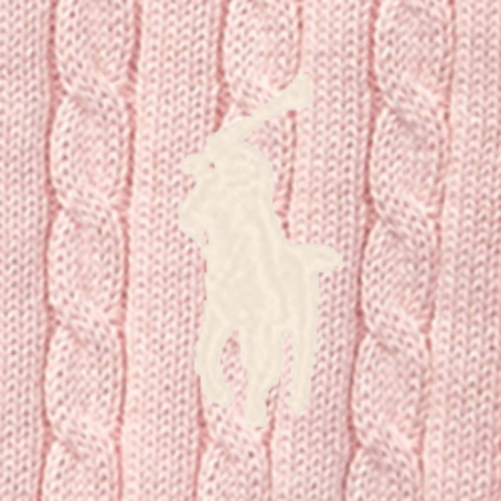 Ralph Lauren MINI-CABLE COTTON CARDIGAN HINT OF PINK