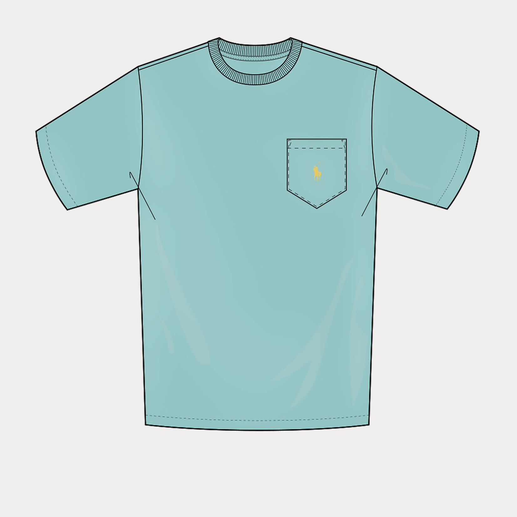 Ralph Lauren SS PKT TEE-KNIT SHIRTS-T-SHIRT CRYSTAL BLUE