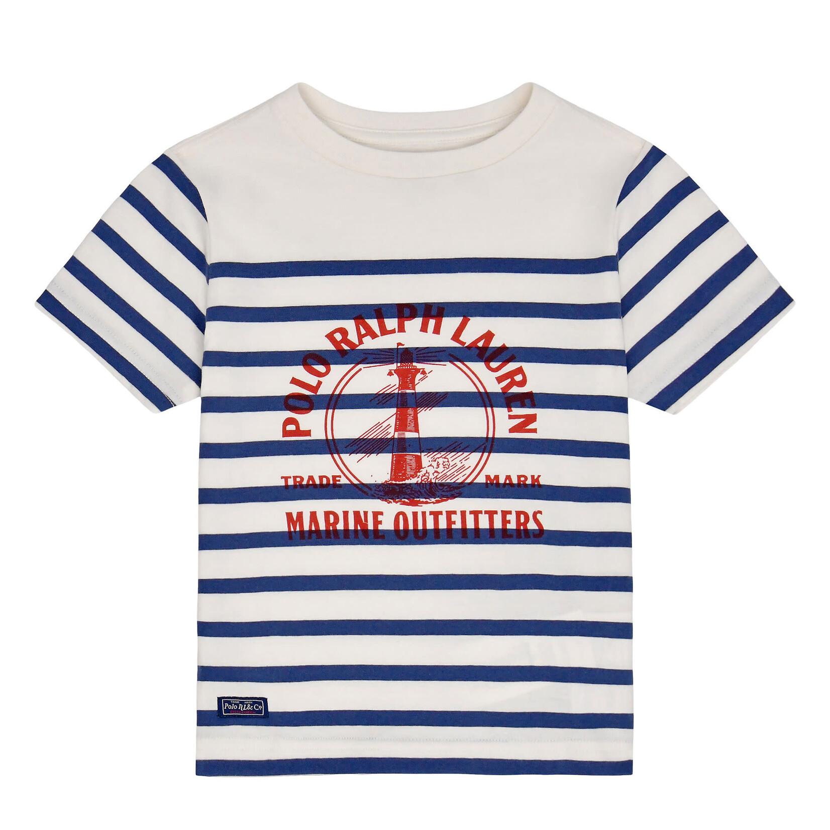 Ralph Lauren KNIT-T-SHIRT DECKWASH WHITE/LIGHT NAVY