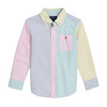 Ralph Lauren WOVEN-SPORT SHIRT-SHIRT #B7218 UNI STRIPE FUNSHIRT