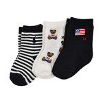 Ralph Lauren BB B AMRCN B-CREW SOCK-3 PACK WHITE/NAVY