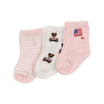Ralph Lauren BB G AMRCN B-CREW SOCK-3 PACK WHITE/PINK