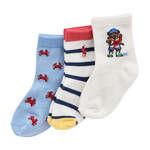 Ralph Lauren CRAB-MOTIF CREW SOCK 3-PACK WHITE, WHITE MULTI, BLUE