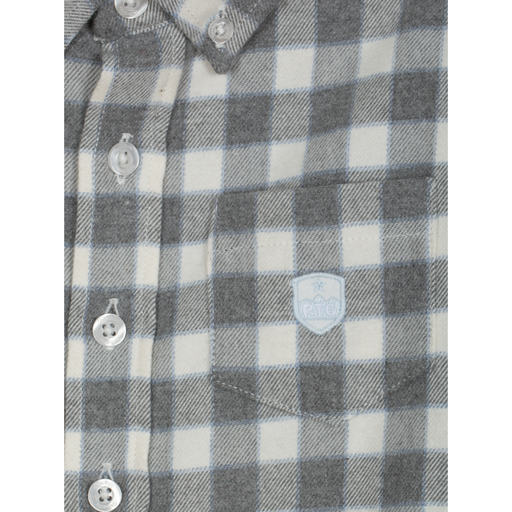 Patachou CAMISA - MINI BOY SOFT BLUE - INVERNO 2025 GREY/ECRU CHECK F25-14