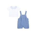 Patachou CONJUNTO T-SHIRT + MACACÃO - NEWBORN TRUE BLUE -  VERÃO 2026 PALE MELANGE BLUE S24-45