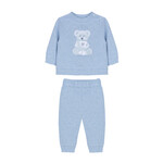 Patachou JERSEY SET BEAR MINI BOY  PALE MELANGE BLUE S26