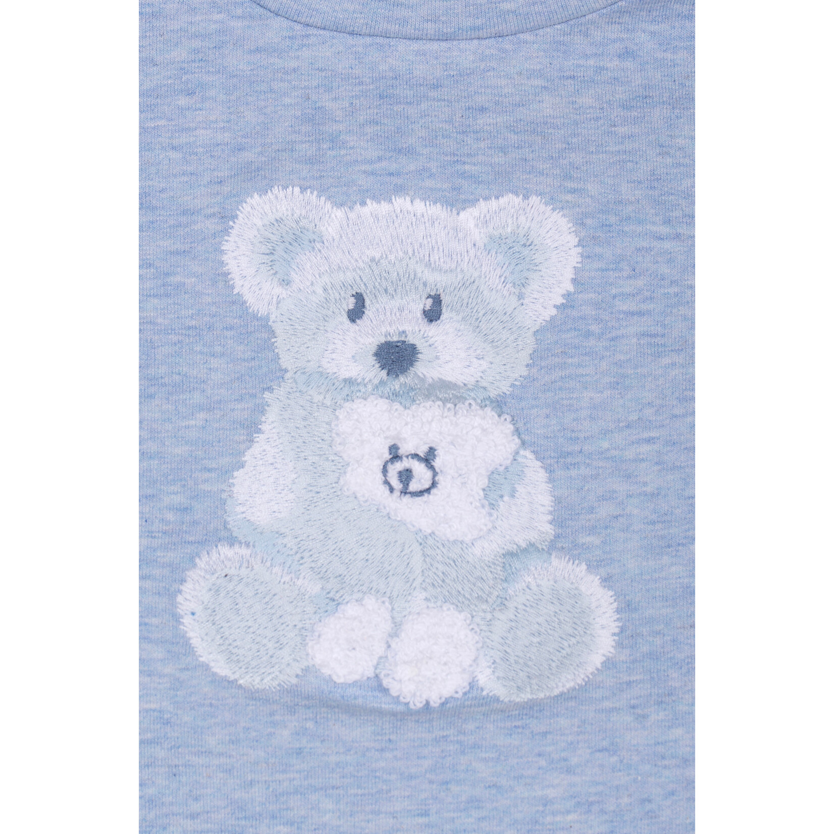 Patachou JERSEY SET BEAR MINI BOY  PALE MELANGE BLUE S26