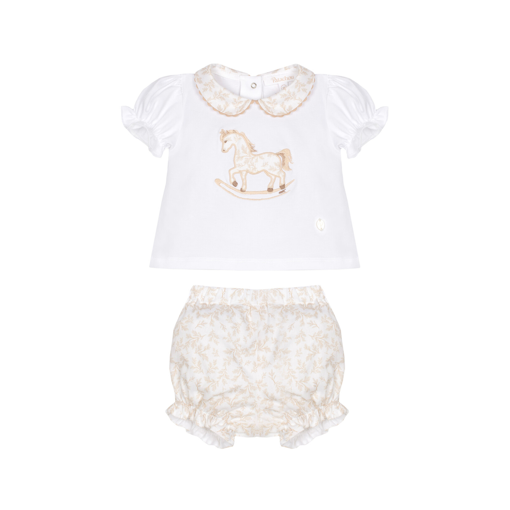 Patachou CONJUNTO - NEWBORN NATURE - VERÃO 2026 BEIGE TOILE DE JOUY S26-1