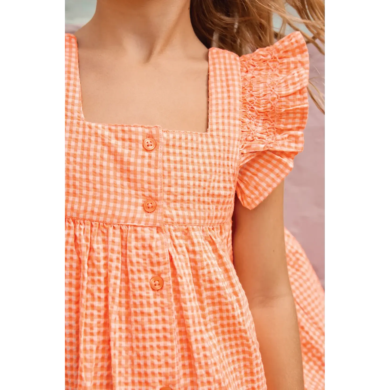 Bonton Paris ROBE NONNA Robe sans manche CARREAU FLUO