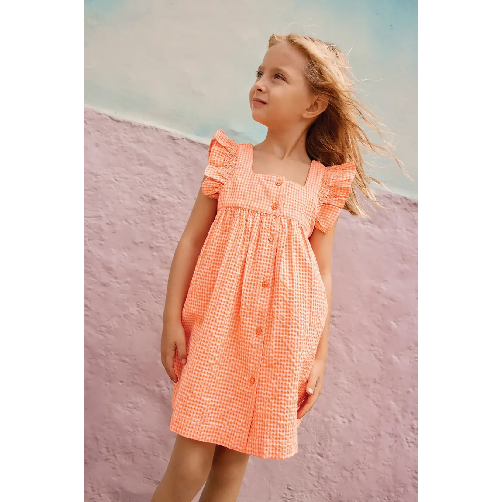 Bonton Paris ROBE NONNA Robe sans manche CARREAU FLUO