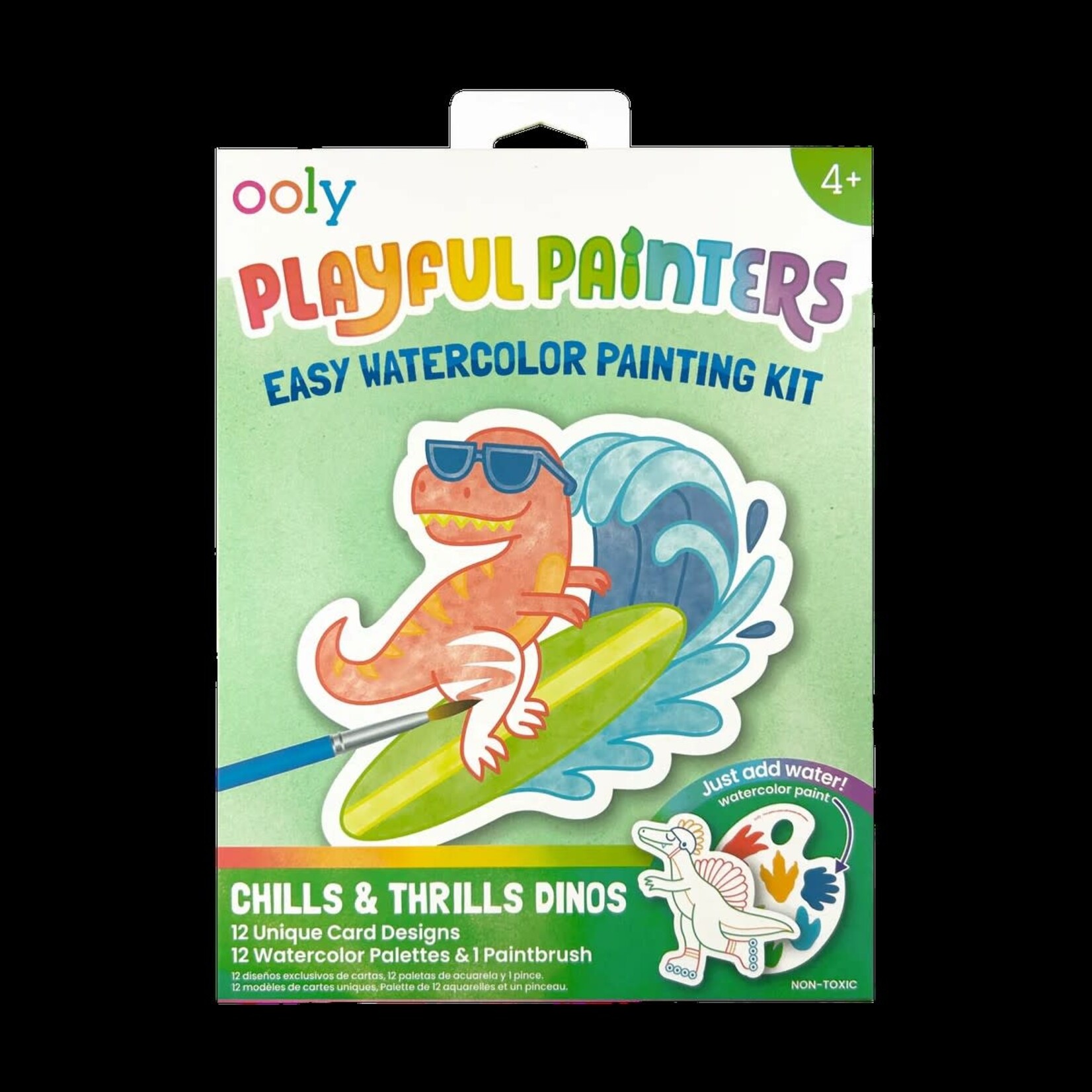 Ooly Ooly - Playful Painters: Easy Watercolor Painting Kit - Chills & Thrills Dinos.