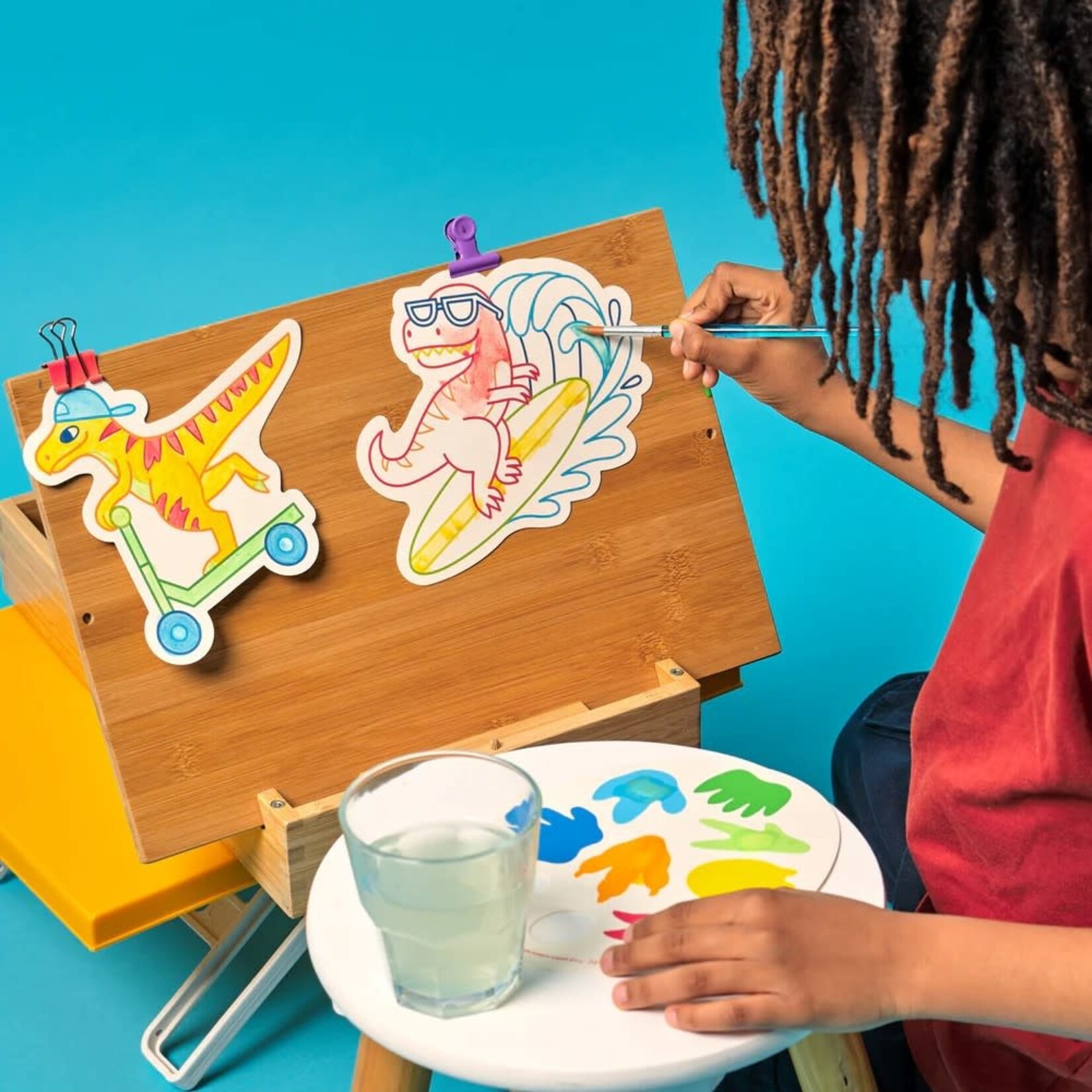 Ooly Ooly - Playful Painters: Easy Watercolor Painting Kit - Chills & Thrills Dinos.