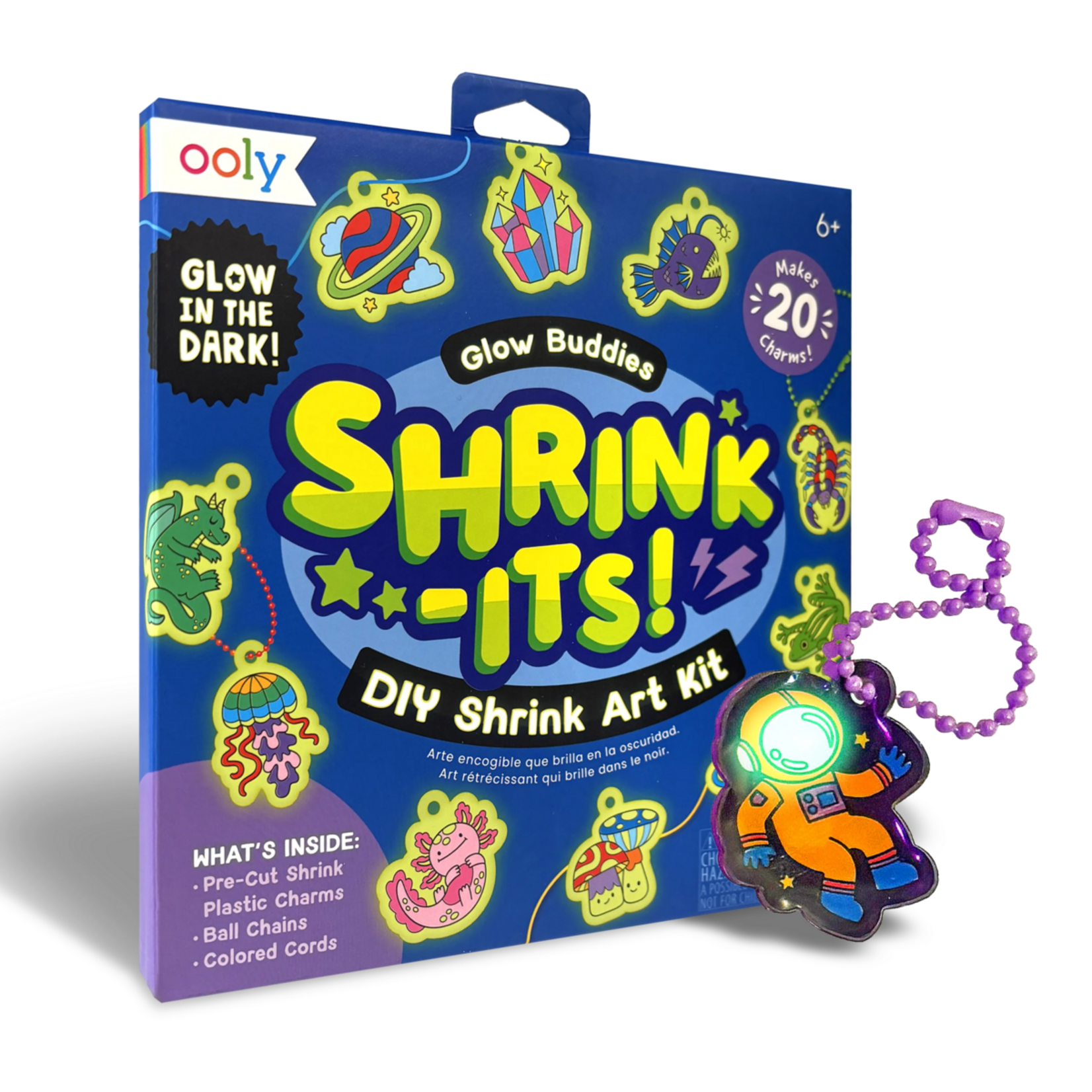 Ooly Ooly - Shrink-Its!: D.I.Y. Shrink Art Kit - Glow Buddies (28 PC Set)