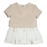 Gymp Combo Dress Laila Off White - Gold