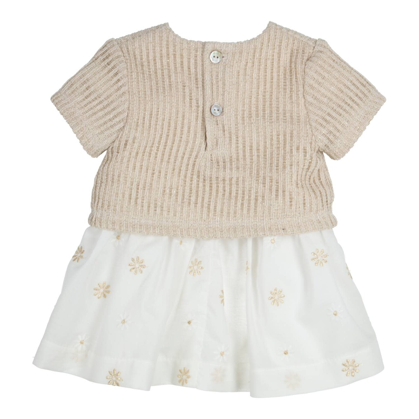 Gymp Combo Dress Laila Off White - Gold